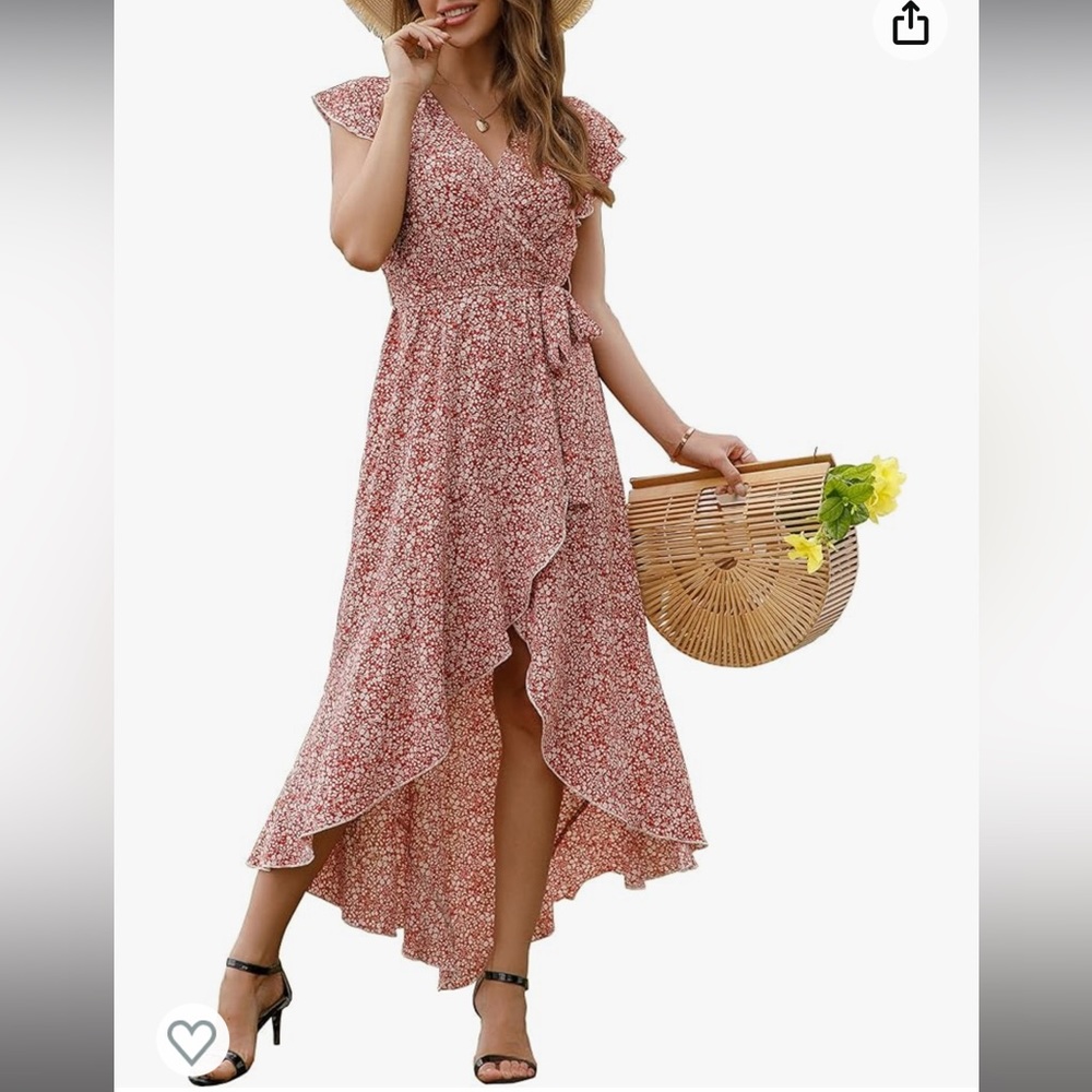 Floral short sleeve maxi dress size large